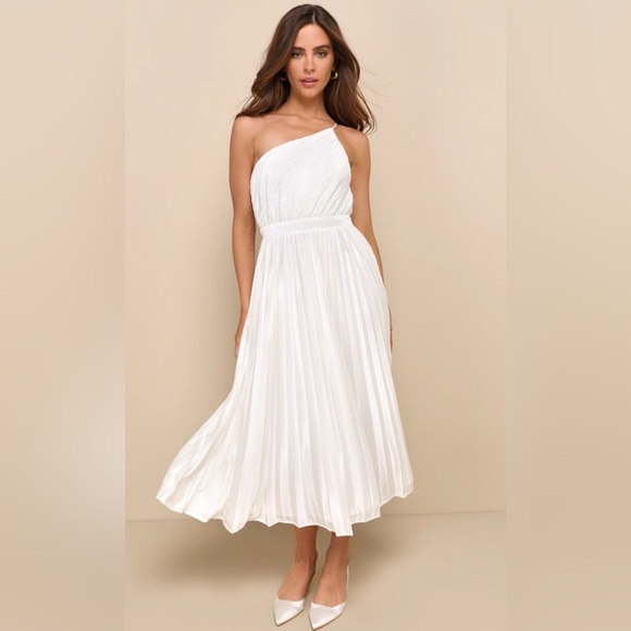 Lulus Dresses & Skirts - Lulu's Elegant White One-Shoulder Dress